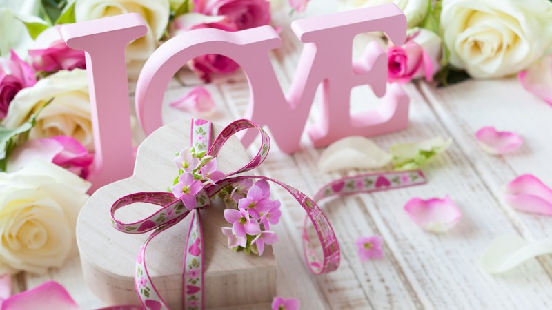 love image, heart, rose, flower, 4k