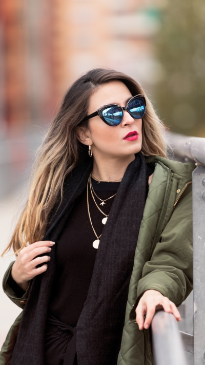 Women Model, Lipstick, Long Hair, Sunglasses, 1440x2560