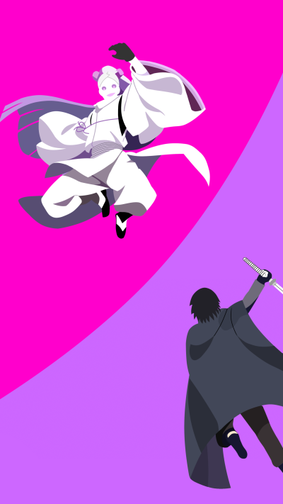 Anime Boruto, Sasuke Uchiha, Momoshiki Ōtsutsuki, Minimalist, 1440x2560