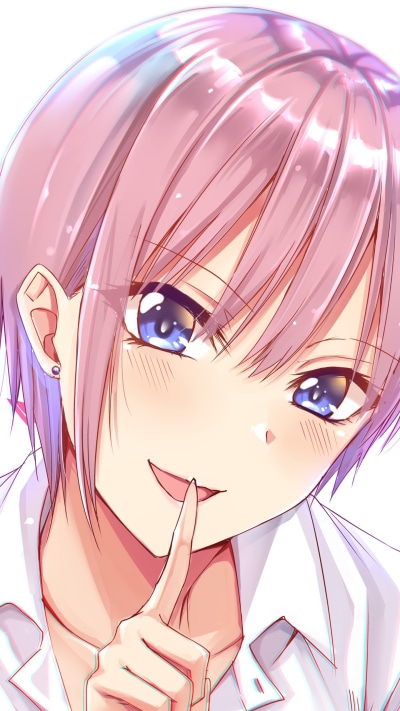 Anime The Quintessential Quintuplets, Blush, Ichika Nakano, Pink Hair, Blue Eyes, Smile, 1440x2560