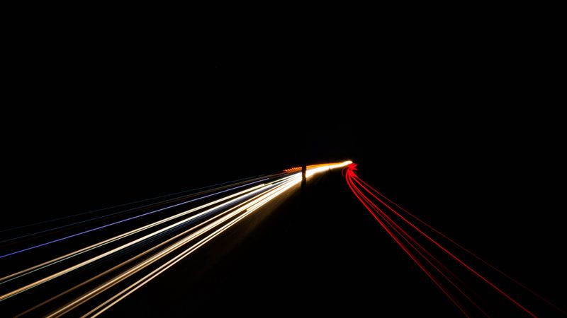 road, neon, lines, 4k