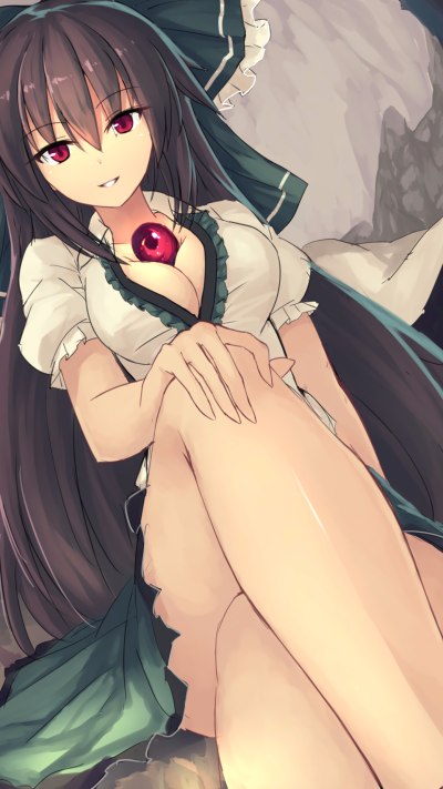 Anime Touhou, Utsuho Reiuji, 1440x2560