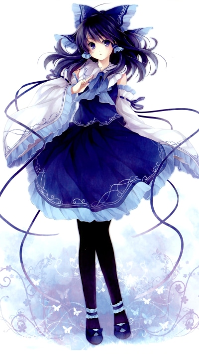 Anime Touhou, Reimu Hakurei, 1440x2560
