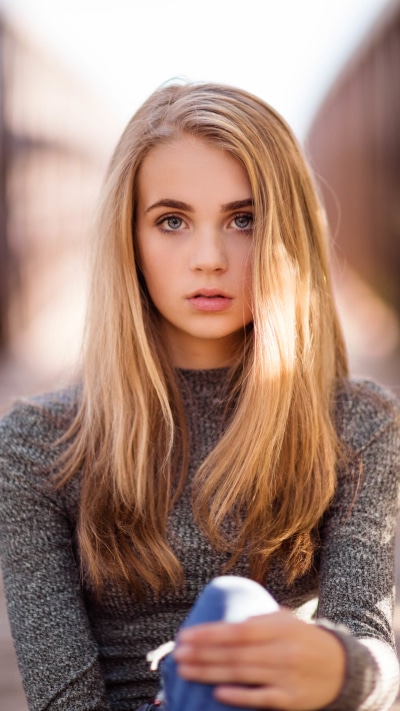 Women Model, Blonde, Blue Eyes, 1440x2560