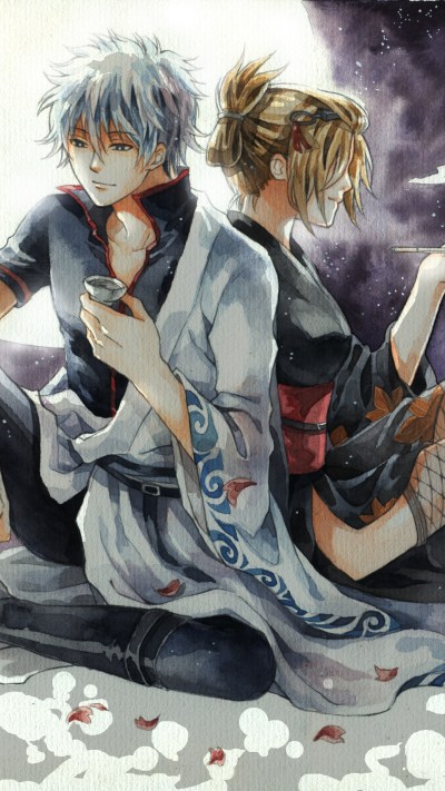 Anime Gintama, Gintoki Sakata, Tsukuyo (Gintama), 1440x2560