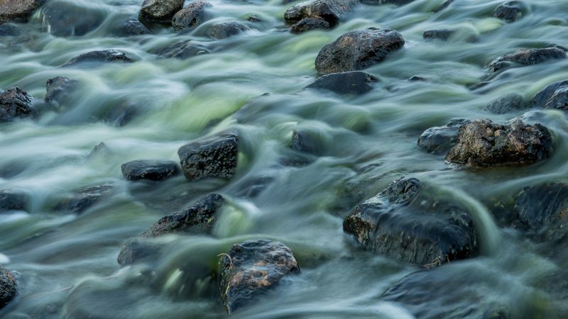 stones, flow, water, 4k
