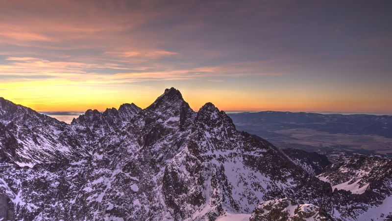 mountains, rocks, snow, relief, 4k