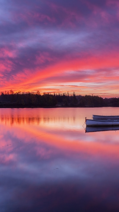 Photography Sunset, Scotland, Boat, Loch Lomond, Lake, 1440x2560