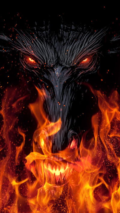 Dark Demon, Fire, Flame, 1440x2560