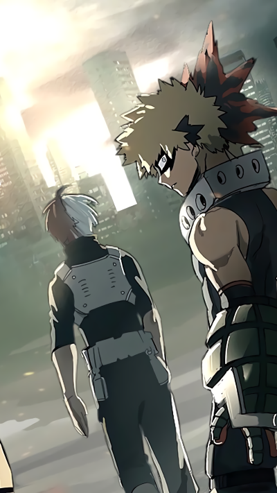 Anime My Hero Academia, Katsuki Bakugou, Shoto Todoroki, 1440x2560