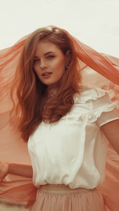 Women Model, Redhead, 1440x2560