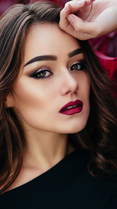 Women Model, Lipstick, Brunette, 1440x2560