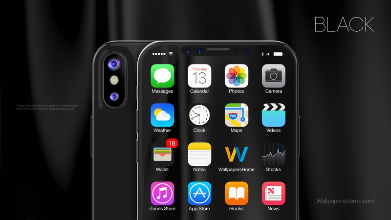 iPhone X, black, 3D, leaked, WWDC 2017, 4k
