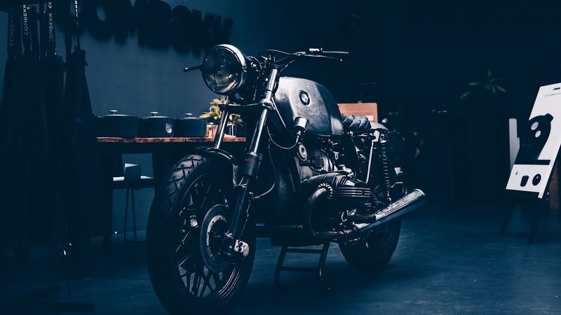 motorcycle, retro, headlight, 4k