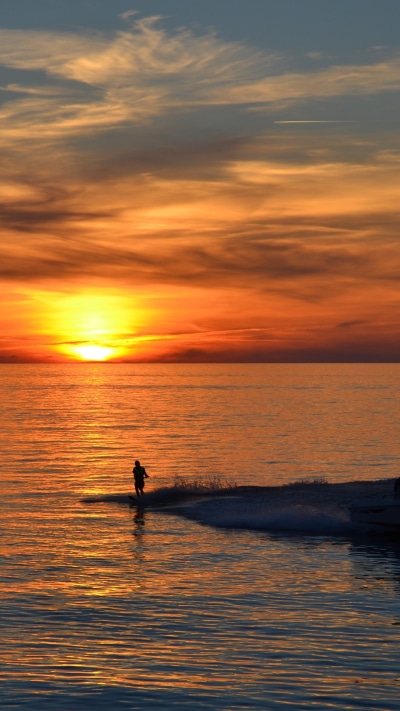 Photography Sunset, Silhouette, Lake, Horizon, Earth, Cloud, 1440x2560