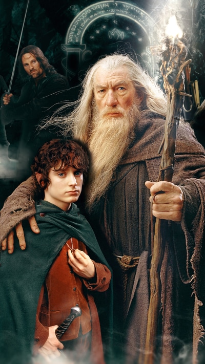 Movie The Lord Of The Rings, Gandalf, Aragorn, Frodo Baggins, Lord Of The Rings, 1440x2560