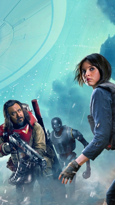 Movie Rogue One: A Star Wars Story, Felicity Jones, Wen Jiang, Star Wars, Baze Malbus, Jyn Erso, 1440x2560
