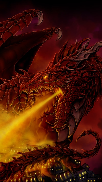 Fantasy Dragon, Fire, 1440x2560