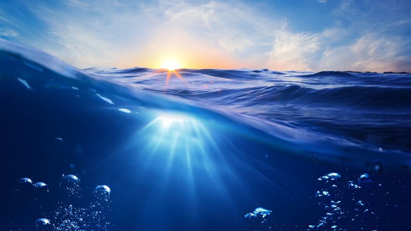 Ocean, 4k, Sea, nature, underwater, water, sun, sky, blue, rays
