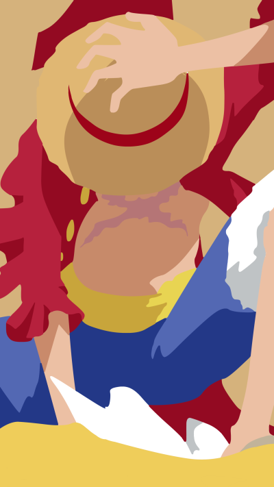 Anime One Piece, Monkey D. Luffy, Minimalist, 1440x2560