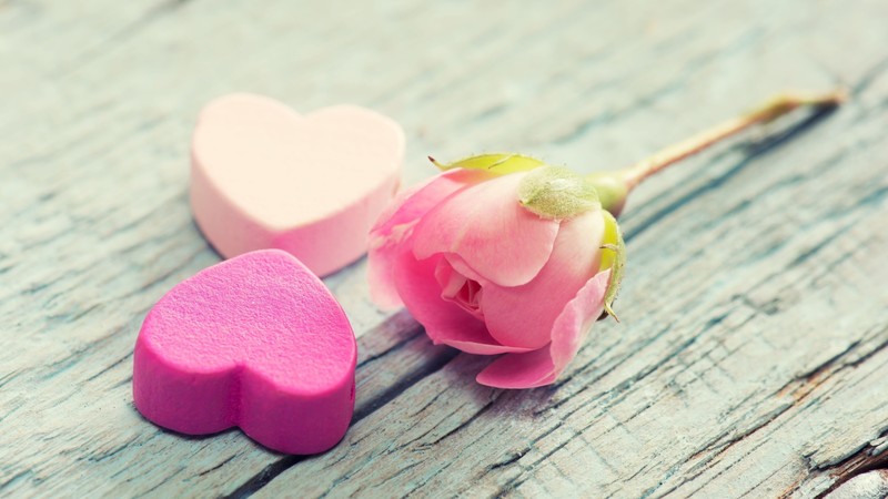 love image, heart, rose, flower, 4k