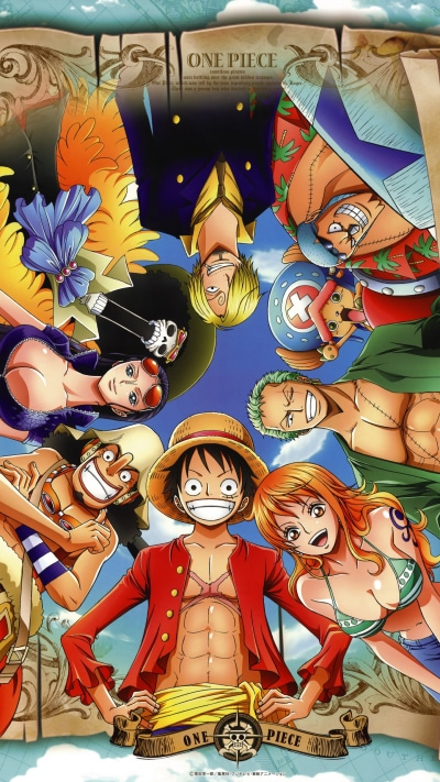 Anime One Piece, Monkey D. Luffy, Brook (One Piece), Nami (One Piece), Franky (One Piece), Calendar, 1440x2560