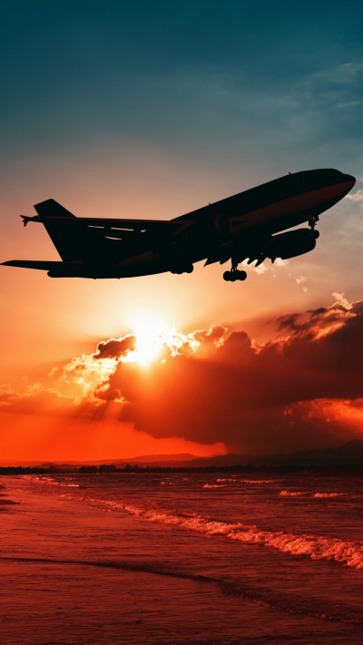 Vehicles Aircraft, Passenger Plane, Sky, Cloud, Sunbeam, Sunset, 1440x2560