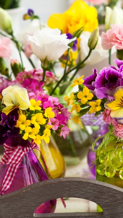 Man Made Flower, Colorful, Bouquet, Spring, Colors, Yellow Flower, 1440x2560