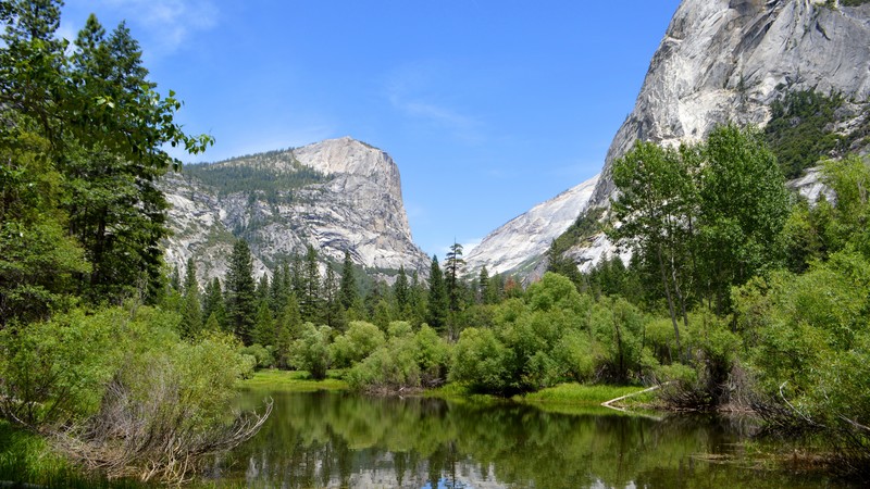 Yosemite, 4k, forest, OSX, apple, mountains, lake