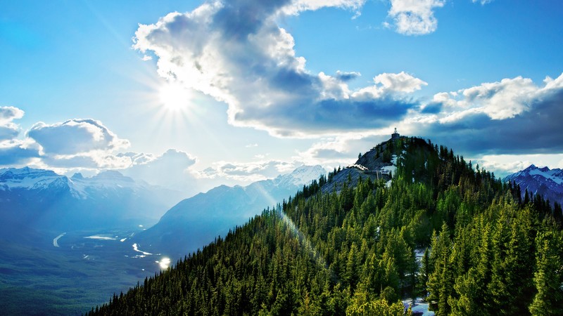 Sulphur Mountain, 4k, Canada, clouds