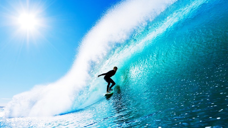 Surfing, man, sports, ocean, wave