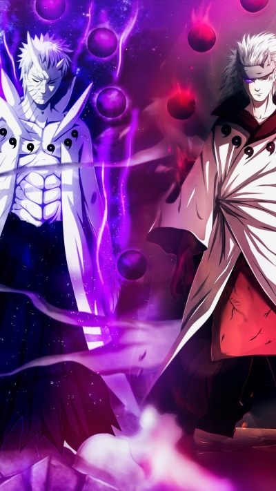 Anime Naruto, Madara Uchiha, Sage Of Six Paths, Obito Uchiha, 1440x2560