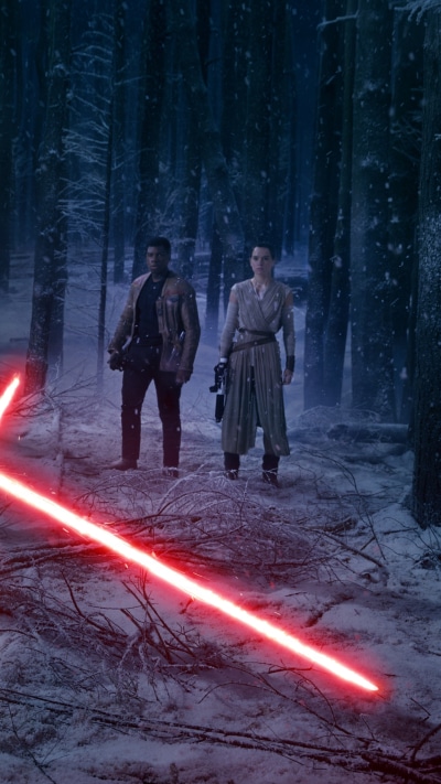 Movie Star Wars Episode VII: The Force Awakens, John Boyega, Rey (Star Wars), Daisy Ridley, Finn (Star Wars), Kylo Ren, 1440x2560