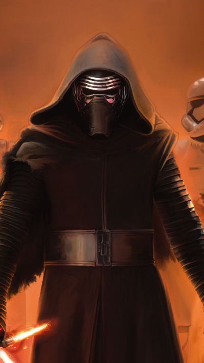Movie Star Wars Episode VII: The Force Awakens, Star Wars, Stormtrooper, Kylo Ren, 1440x2560