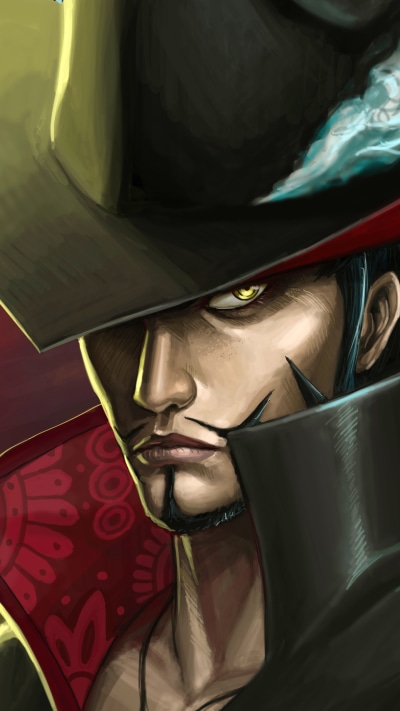Anime One Piece, Dracule Mihawk, 1440x2560