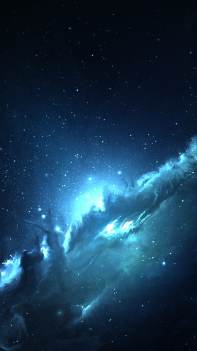 Sci Fi Nebula, Space, Blue, 1440x2560