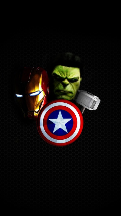 Comics The Avengers, Iron Man, Captain America, Hulk, Thor, 1440x2560