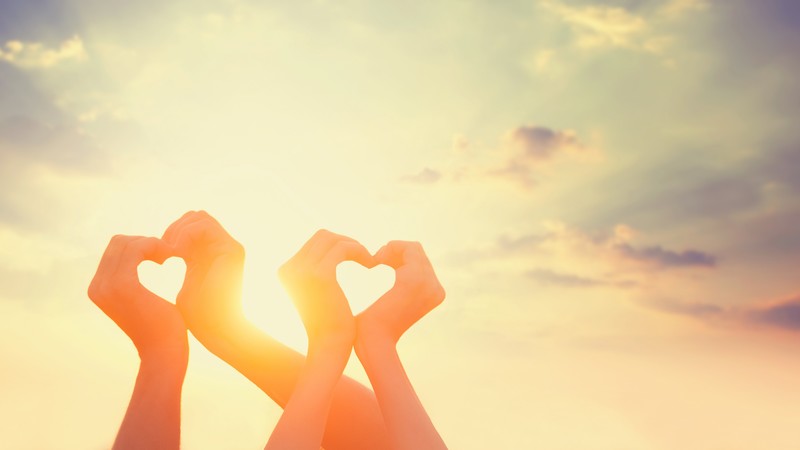love image, heart, hands, 4K