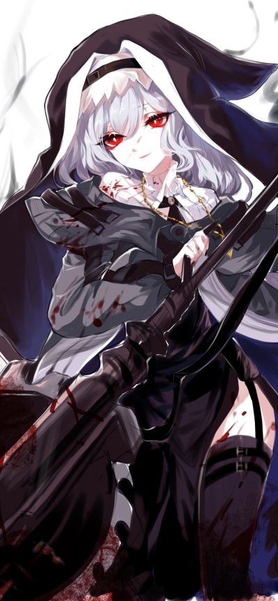 Video Game Arknights, Red Eyes, Specter (Arknights), 1284x2778