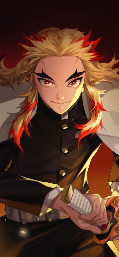 Anime Demon Slayer: Kimetsu no Yaiba, Kyojuro Rengoku, 1284x2778