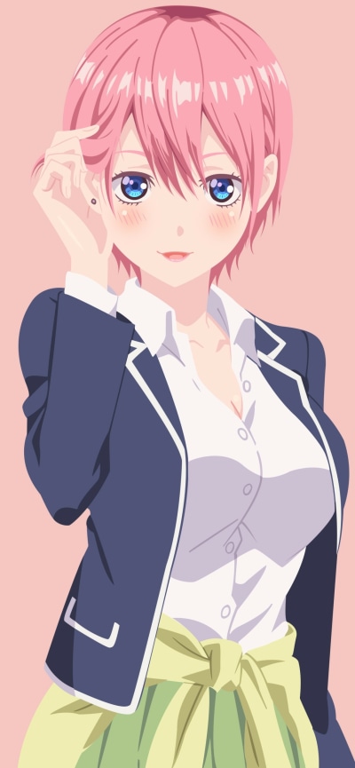 Anime The Quintessential Quintuplets, Minimalist, Ichika Nakano, 1284x2778