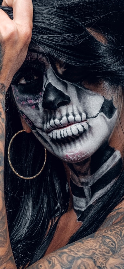 Women Tattoo, Sugar Skull, 1284x2778