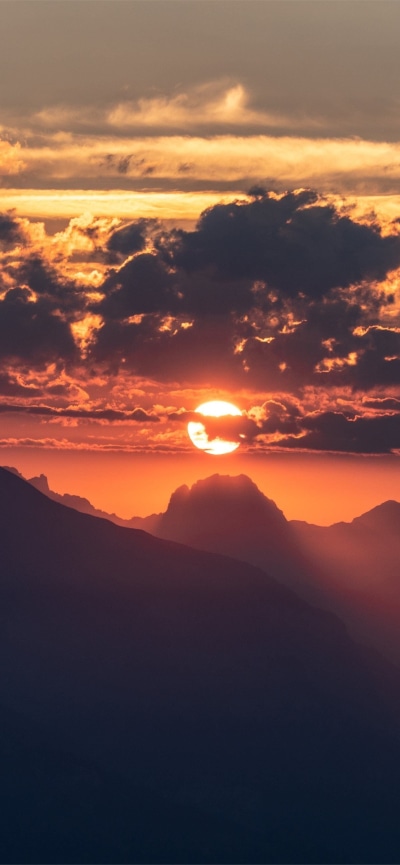 Earth Sunset, Cloud, Mountain, 1284x2778
