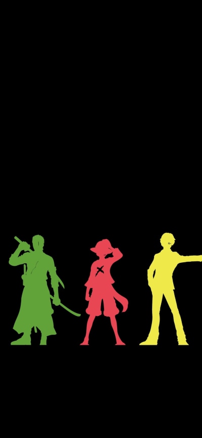 Anime One Piece, Monkey D. Luffy, Minimalist, 1284x2778