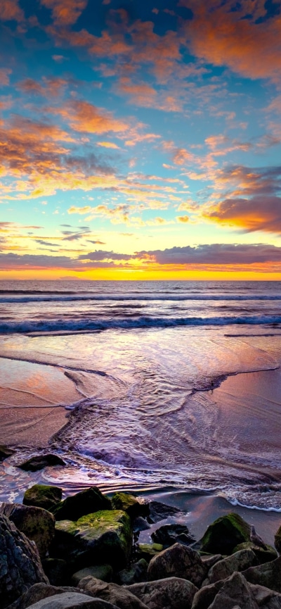 Earth Ocean, Sky, Sunset, Horizon, 1284x2778