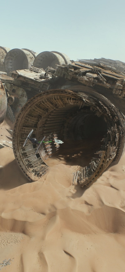 Movie Star Wars Episode VII: The Force Awakens, TIE Fighter, Star Wars, Millennium Falcon, 1284x2778