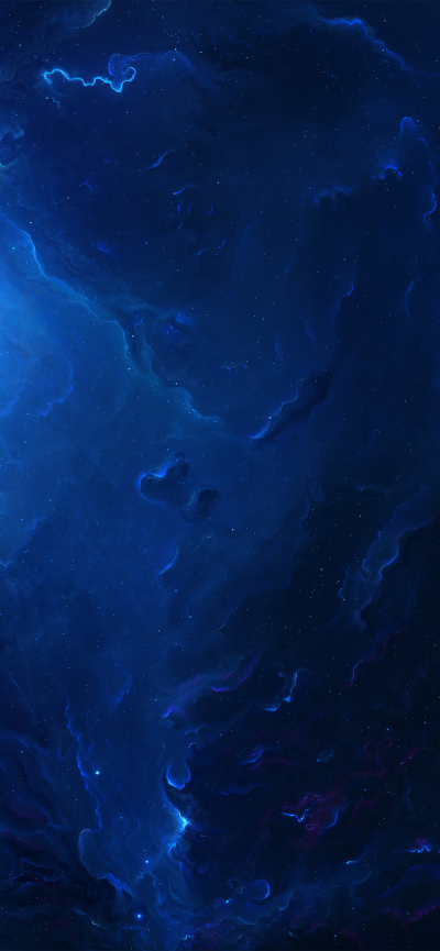Sci Fi Nebula, Cosmos, Blue, Space, Stars, 1284x2778