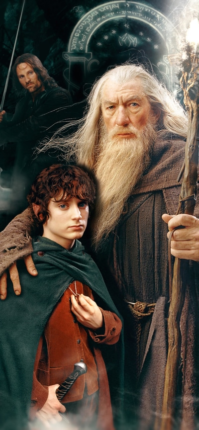 Movie The Lord Of The Rings, Lord Of The Rings, Gandalf, Frodo Baggins, Aragorn, 1284x2778