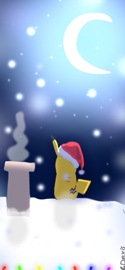Anime Pokémon, Christmas, Pikachu, 1242x2688