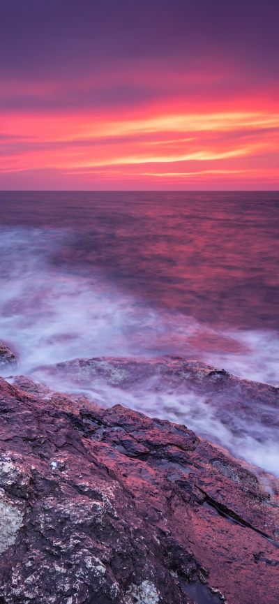 Earth Ocean, Horizon, Sunset, Nature, 1242x2688